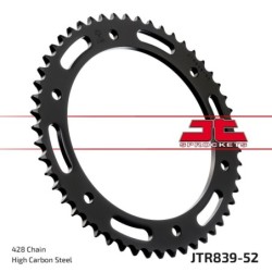Couronne JT SPROCKETS JTR839 52 dents - pas de 428 acier carbone C49 Noir