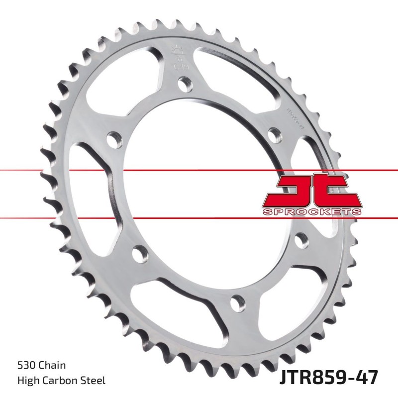 Couronne JT SPROCKETS JTR859 ZBK 47 dents - pas de 50 acier carbone C49 Couronne JT SPROCKETS JTR859 ZBK 47 dents - pas de 50 acier carbone C49