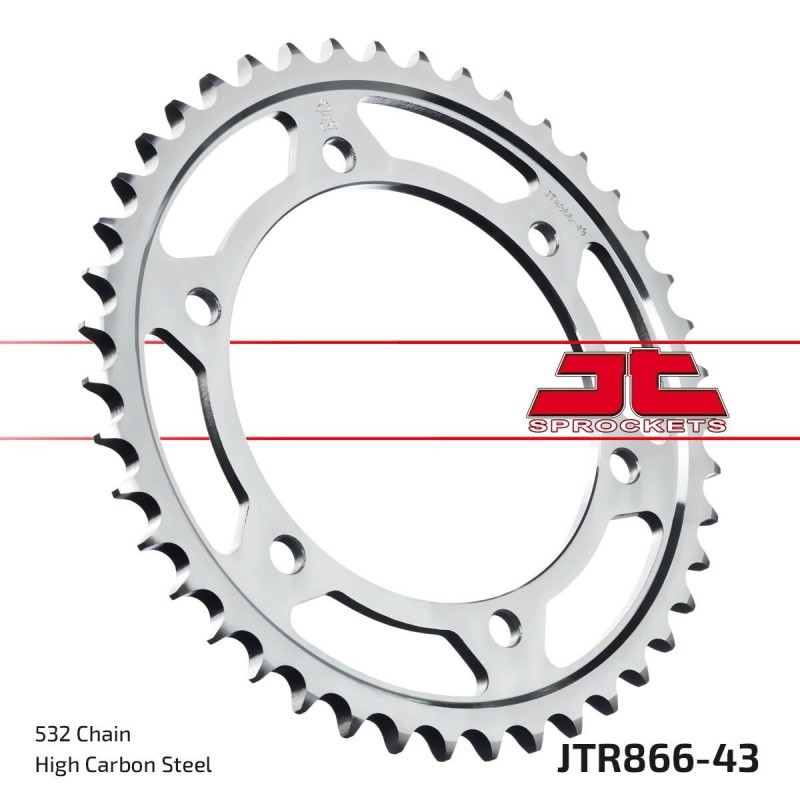 Couronne JT SPROCKETS JTR866 43 dents - pas de 532 acier carbone C49 Couronne JT SPROCKETS JTR866 43 dents - pas de 532 acier carbone C49