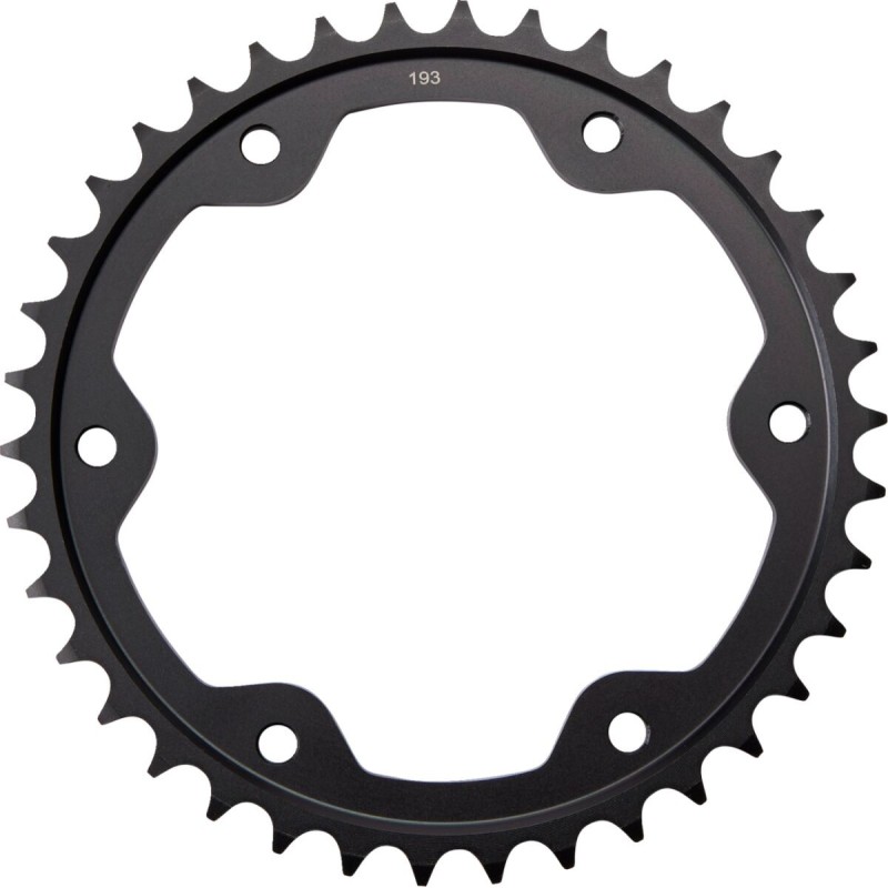 Couronne JT SPROCKETS aluminium ultra-light anti-boue 38 dents 525 Noir Couronne JT SPROCKETS aluminium ultra-light anti-boue 38 dents 525 Noir