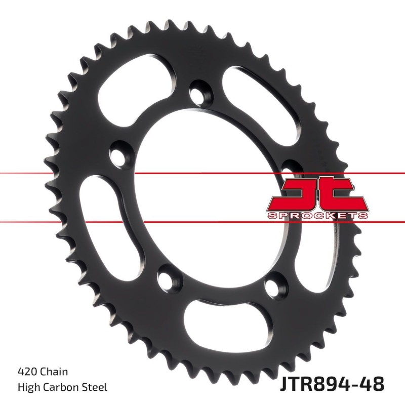 Couronne JT SPROCKETS JTR894 ZBK 48 dents - pas de 420 acier carbone C49 Noir Couronne JT SPROCKETS JTR894 ZBK 48 dents - pas de 420 acier carbone C49 Noir