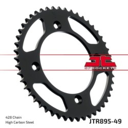 Couronne JT SPROCKETS KTM 85 SX / HVA 85 TC / GAS GAS 85 MC.49ZBK 49 dents - pas de 428 acier carbone C49 Noir