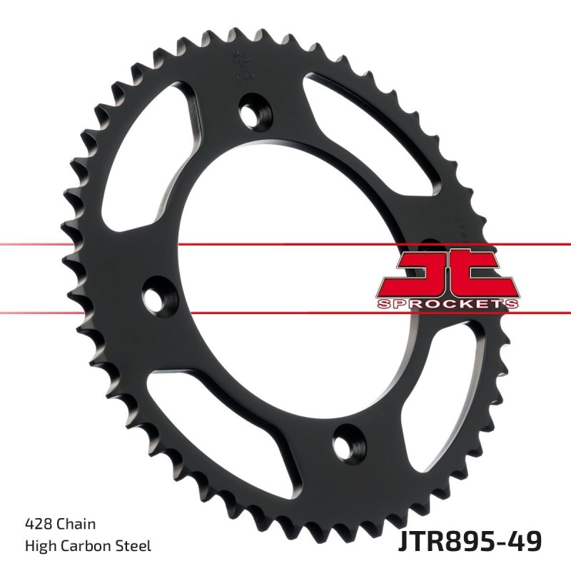 Couronne JT SPROCKETS KTM 85 SX / HVA 85 TC / GAS GAS 85 MC.49ZBK 49 dents - pas de 428 acier carbone C49 Noir Couronne JT SPROCKETS KTM 85 SX / HVA 85 TC / GAS GAS 85 MC.49ZBK 49 dents - pas de 428 acier carbone C49 Noir