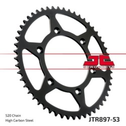 Couronne JT SPROCKETS SX SXF EXC EXCF / TC TE FC FE / MC MCF EC ECF 53 dents - pas de 520 acier carbone C49 Noir