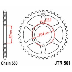 Couronne JT SPROCKETS acier standard 501 - 39 dents pas de 630