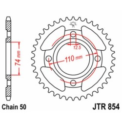 Couronne JT SPROCKETS acier standard 854 - 36 dents pas de 530