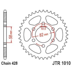 Couronne JT SPROCKETS acier 1010 - 46 dents pas de 428