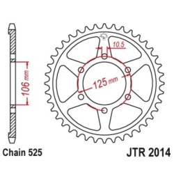 Couronne JT SPROCKETS aluminium ultra-light anti-boue 525 46 dents