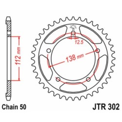 Couronne JT SPROCKETS JTR302 43 dents - pas de 530