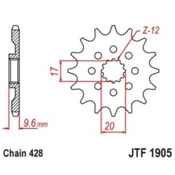 Pignon de transmission JT SPROCKETS JTF1905 13 dents - pas de 428