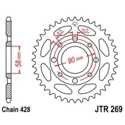 Couronne JT SPROCKETS JTR269 56 dents - pas de 428