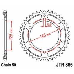 Couronne JT SPROCKETS acier standard 865 - 46 dents pas de 530