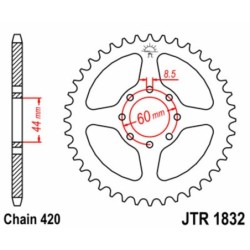 Couronne JT SPROCKETS acier standard 1832 - 52 dents pas de 420