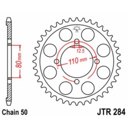 Couronne JT SPROCKETS acier standard 284 - 38 dents pas de 530