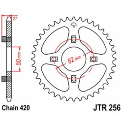 Couronne JT SPROCKETS acier standard 256 - 43 dents pas de 420