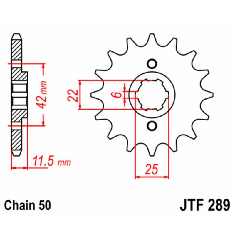 Pignon JT SPROCKETS acier standard 289 - 15 dents pas de 530 Pignon JT SPROCKETS acier standard 289 - 15 dents pas de 530