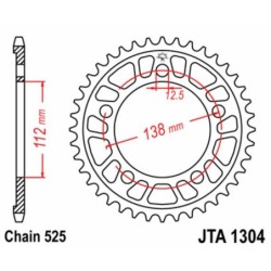 Couronne JT SPROCKETS aluminium Ultra-Light 1304 - 44 dents pas de 525