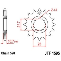 Pignon de transmission JT SPROCKETS JTF1595 16 dents - pas de 520 Type SCM420