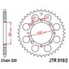 Couronne JT SPROCKETS JTR819/2 41 dents - pas de 520 acier carbone C49