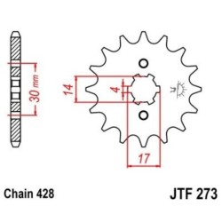 Pignon de transmission JT SPROCKETS JTF273 15 dents - pas de 428