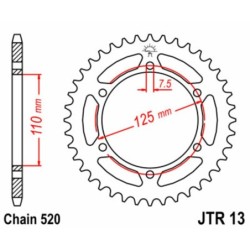 Couronne JT SPROCKETS acier standard 13 - 39 dents pas de 520