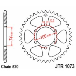 Couronne JT SPROCKETS JTR1073 46 dents - pas de 520