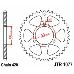 Couronne JT SPROCKETS acier standard 1077 - 47 dents pas de 420