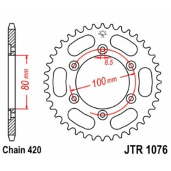 Couronne JT SPROCKETS acier standard 1076 - 48 dents pas de 420