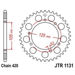 Couronne JT SPROCKETS JTR1131 45 dents - pas de 420 acier carbone C49