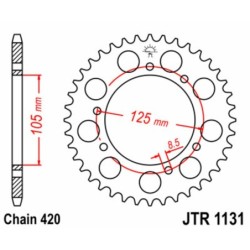 Couronne JT SPROCKETS acier standard 1131 - 58 dents pas de 420