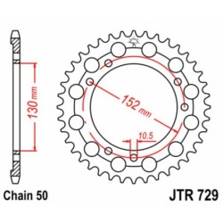 Couronne JT SPROCKETS acier standard 729 - 46 dents pas de 530
