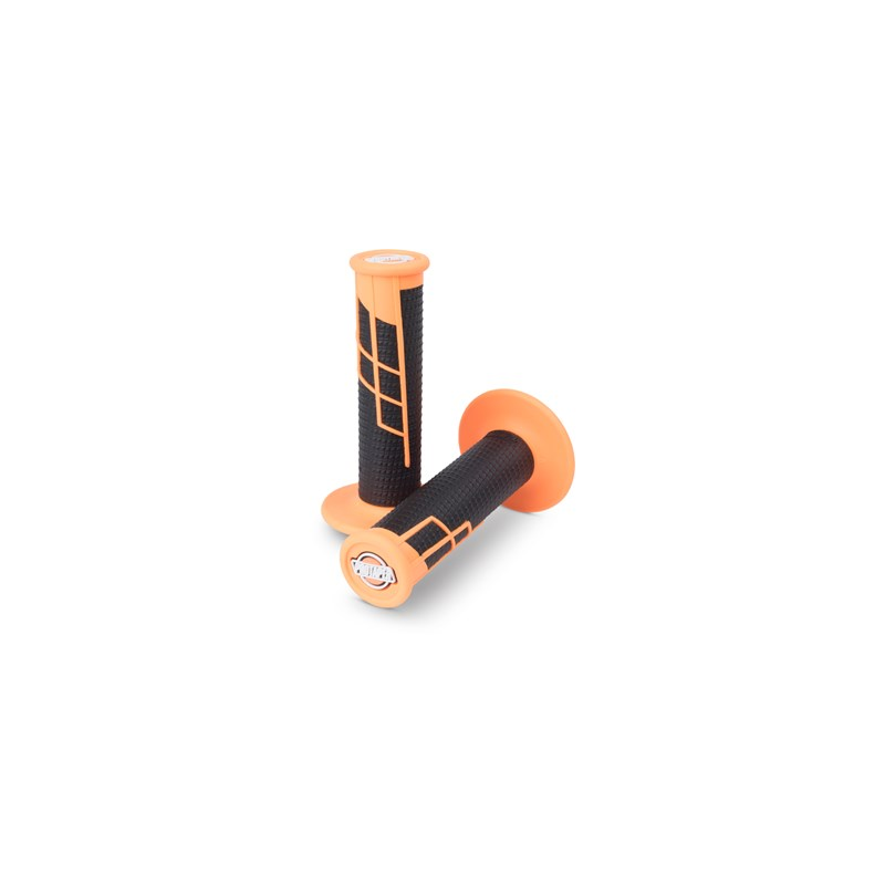 Poignées PRO TAPER Clamp-On gaufrée - Fluo Orange/Noir - Tonnycat