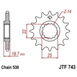 Pignon de transmission JT SPROCKETS JTF743 15 dents - pas de 530