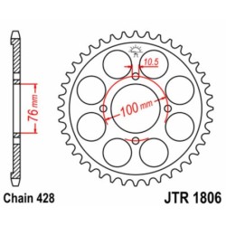 Couronne JT SPROCKETS acier standard 1806 - 47 dents pas de 428