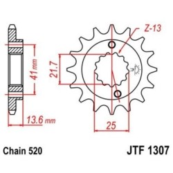 Pignon de transmission JT SPROCKETS JTF1307 15 dents - pas de 520 Type SCM420