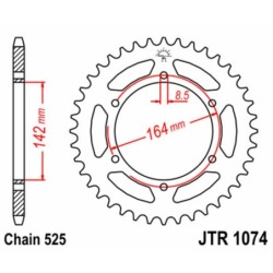 Couronne JT SPROCKETS JTR1074 44 dents - pas de 525