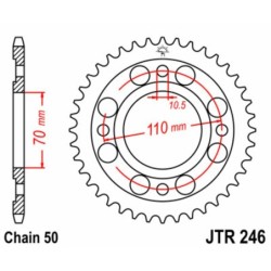 Couronne JT SPROCKETS acier standard 246 - 41 dents pas de 530