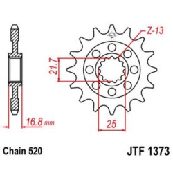 Pignon de transmission JT SPROCKETS JTF1373 17 dents - pas de 520 Type SCM420