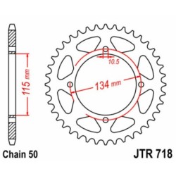 Couronne JT SPROCKETS acier standard 718 - 48 dents pas de 530