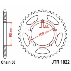 Couronne JT SPROCKETS acier standard 1022 - 40 dents pas de 530