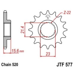 Pignon de transmission JT SPROCKETS JTF577 15 dents - pas de 520 Type SCM420