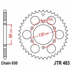 Couronne JT SPROCKETS acier standard 483 - 35 dents pas de 630