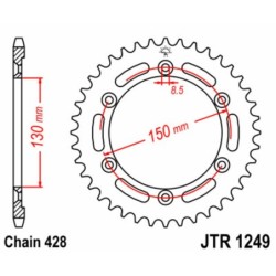 Couronne JT SPROCKETS JTR1249 51 dents - pas de 420