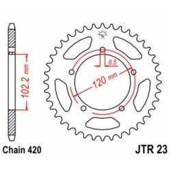 Couronne JT SPROCKETS JTR23 47 dents - pas de 420