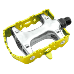Pédales XERAMA VTT/Ville alu Axe Cr-Mo - Jaune