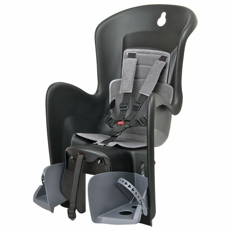 Siège enfant de vélo arrière POLISPORT Bilby Maxi CFS fixation porte-bagages - noir/gris foncé