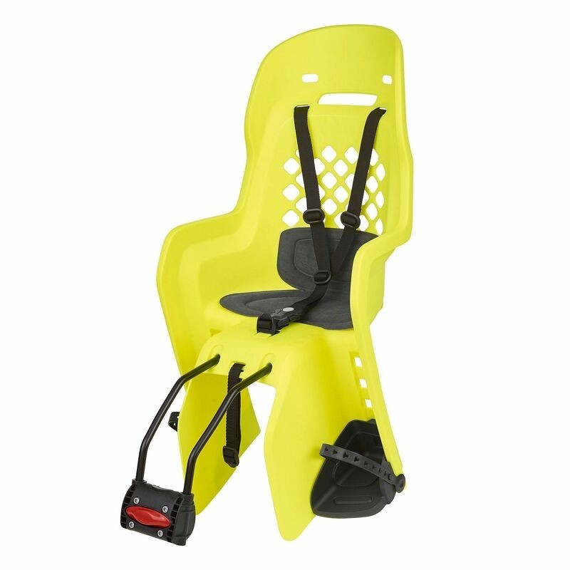 Siège enfant de vélo arrière POLISPORT Joy FF fixation cadre - jaune fluo/gris foncé Siège enfant de vélo arrière POLISPORT Joy FF fixation cadre - jaune fluo/gris foncé
