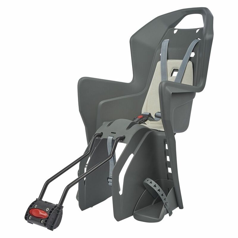 Siège enfant de vélo arrière POLISPORT Koolah 29" fixation cadre - gris charbon/beige Siège enfant de vélo arrière POLISPORT Koolah 29" fixation cadre - gris charbon/beige