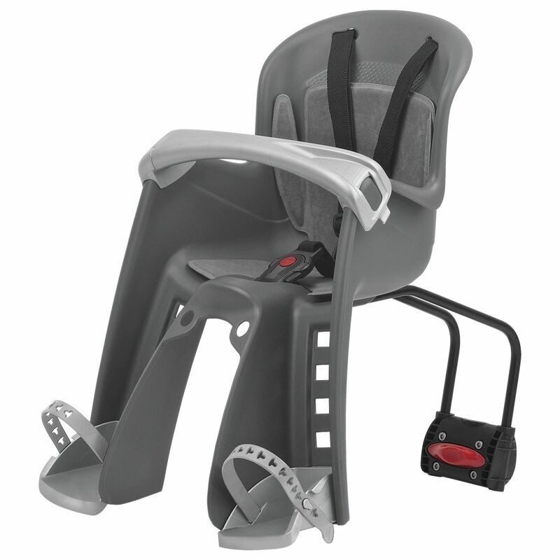 Siège enfant de vélo avant POLISPORT Bilby Junior FF fixation cadre - gris foncé/argent Siège enfant de vélo avant POLISPORT Bilby Junior FF fixation cadre - gris foncé/argent
