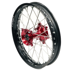 Roue complète "REX" 19 x 1,85 RMZ 250 07- cercle noir / moyeu rouge 25mm